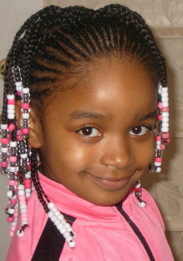Black Braid Hairstyles For Kids : Cornrowed braids bun for kids is a ...