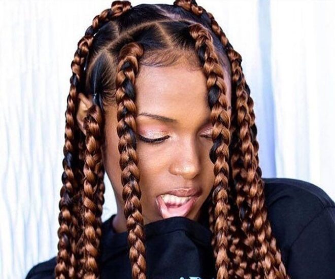 Jumbo Big Box Braids With Beads Big Jumbo Braids Are Easy To Style And Dont Take A Long Time 