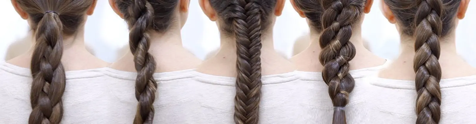 variety of plaited hair styles