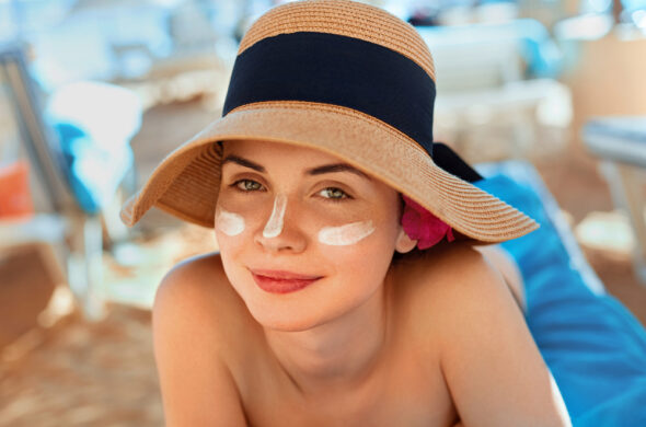 Woman Use Zinc Oxide Cream